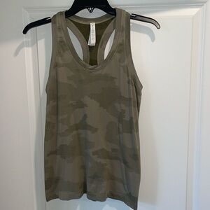 Athleta camo pattern racer back workout shirt